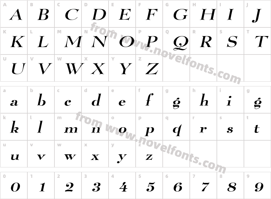 Luciano Wide ItalicCharacter Map