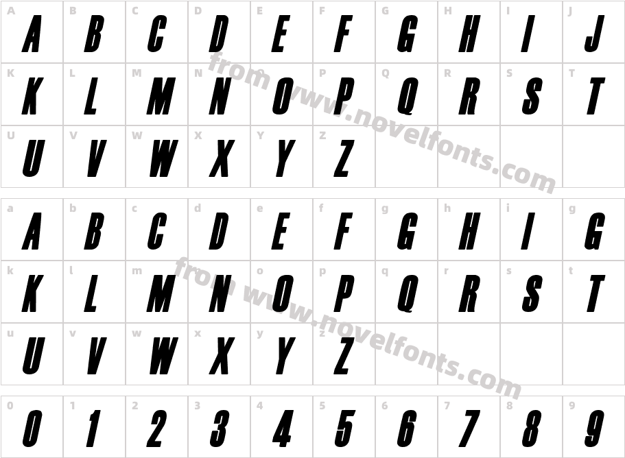 Film Noir ItalicCharacter Map