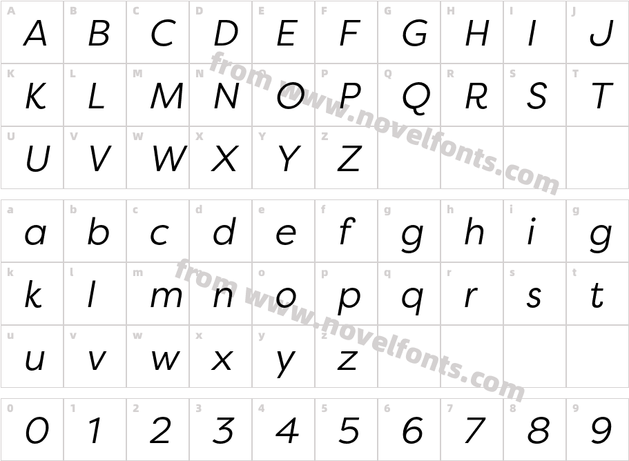 Filson Pro Book ItalicCharacter Map