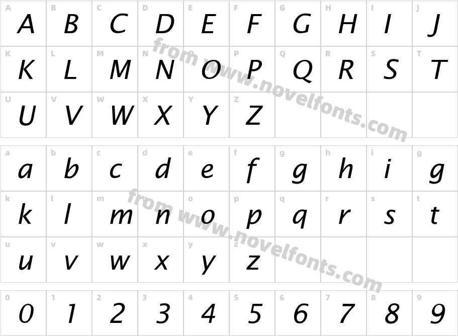 Lucida Sans ItaCharacter Map