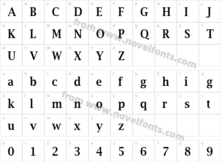 LucidaBrightNarEF-DeBolCharacter Map