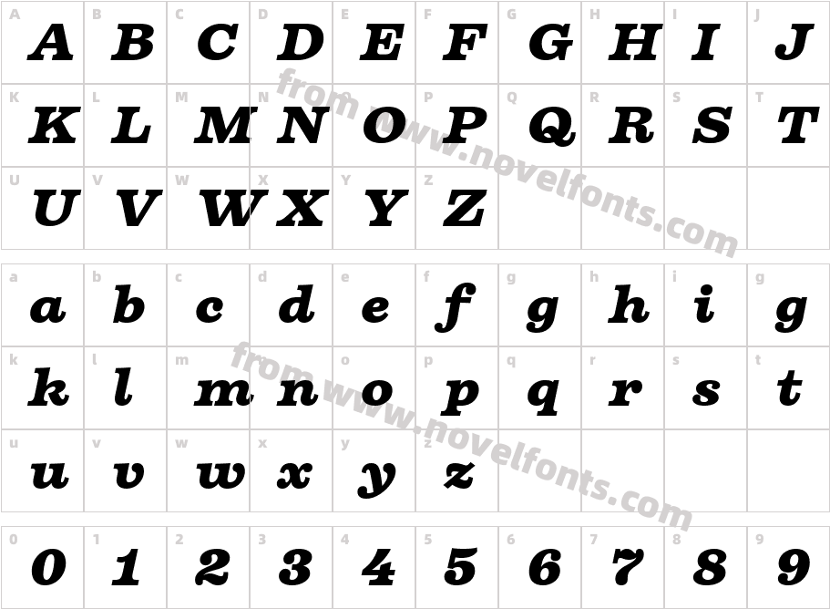 Firelli Black ItalicCharacter Map