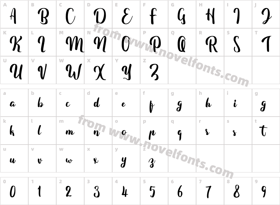 Fitamint ScriptCharacter Map