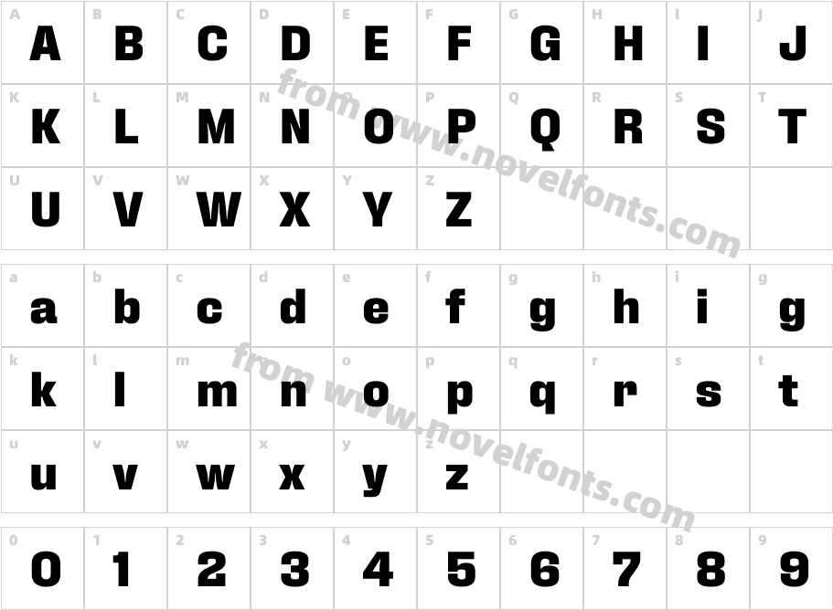 Fixture Extra BoldCharacter Map
