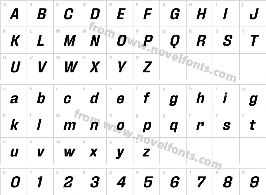 Fixture Italic SemiboldCharacter Map