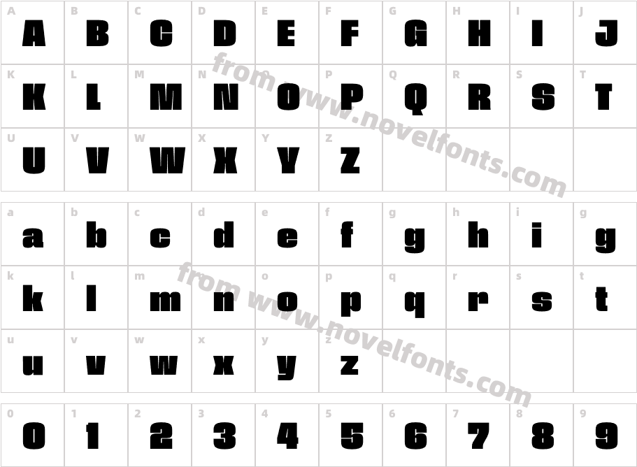 Fixture Ultra Extra BoldCharacter Map