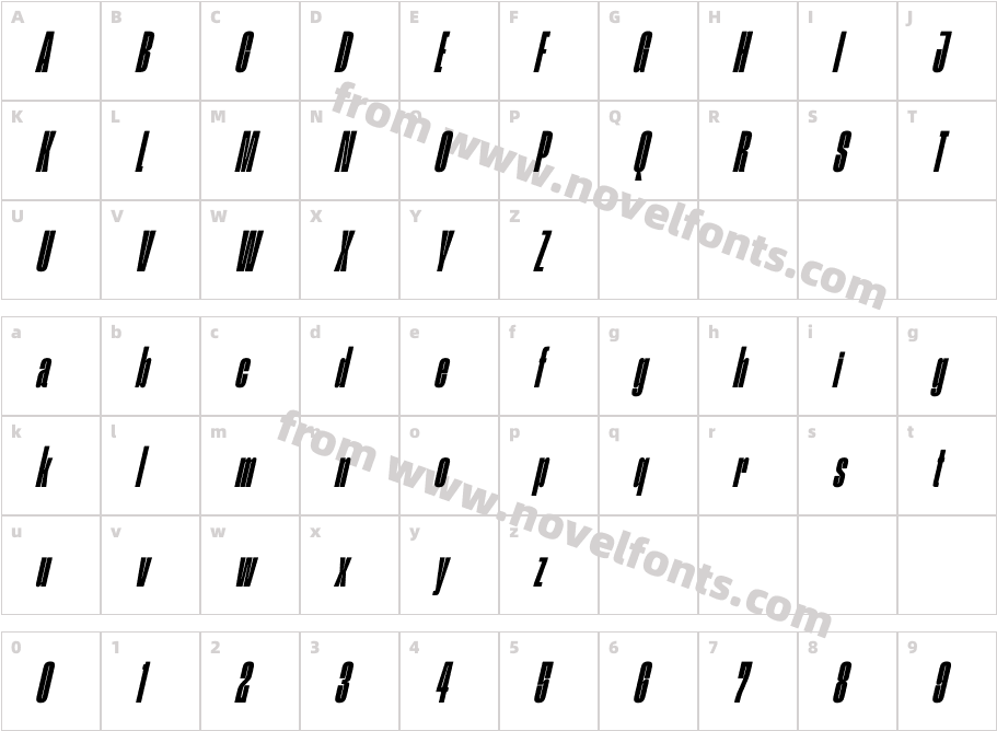 Fixture Ultra Italic MediumCharacter Map