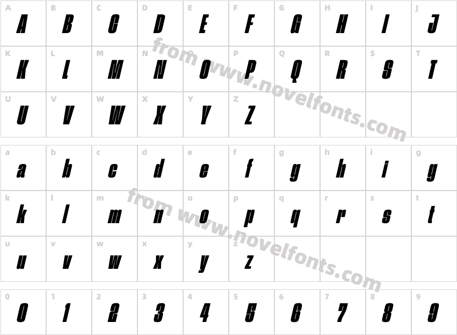 Fixture Ultra Italic SemiboldCharacter Map