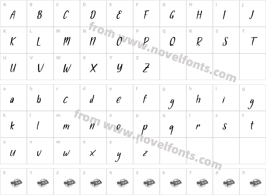 Fladive DEMO VERSION ItalicCharacter Map
