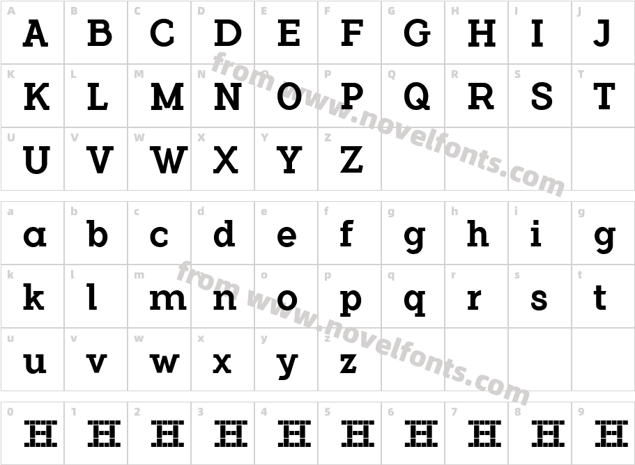 Flamante SerifCharacter Map