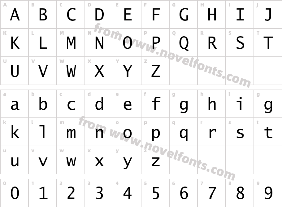 LucidaSansTypewriterCharacter Map