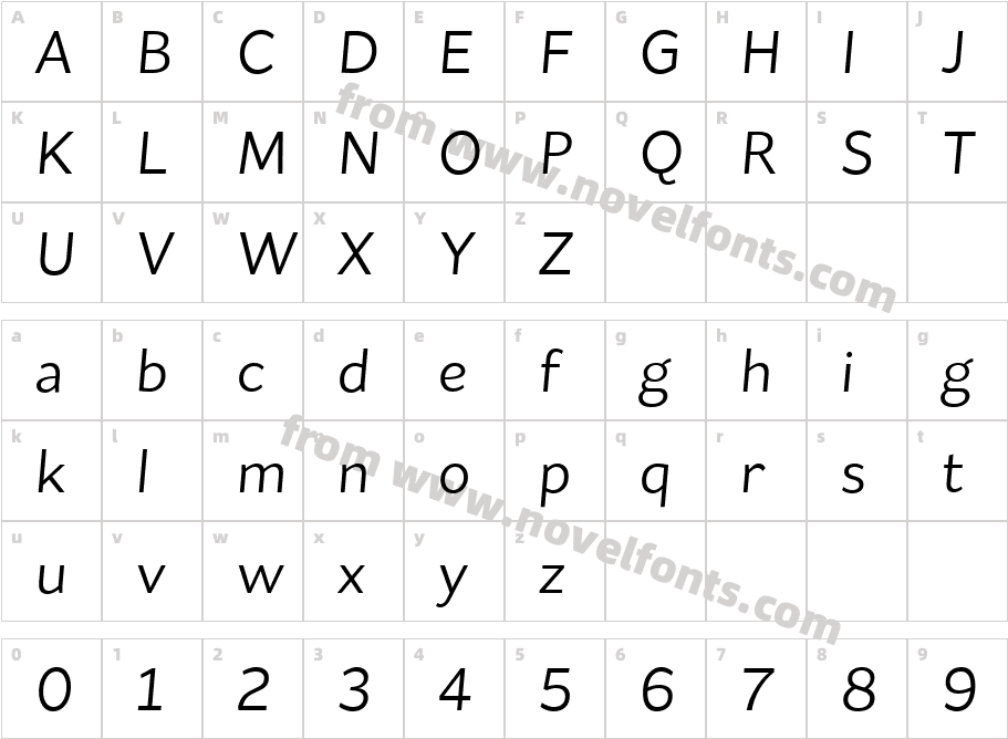 Flat Sans Regular ItalicCharacter Map
