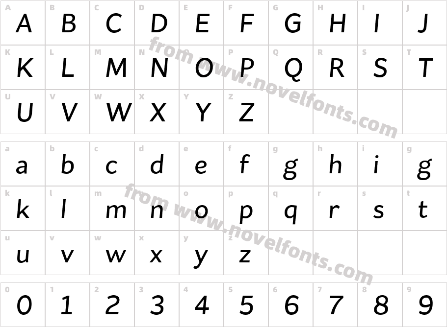 Flat Sans Semibold ItalicCharacter Map