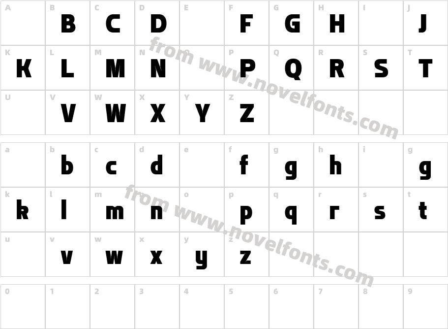 Flatory Sans DEMO Black Semi CondensedCharacter Map