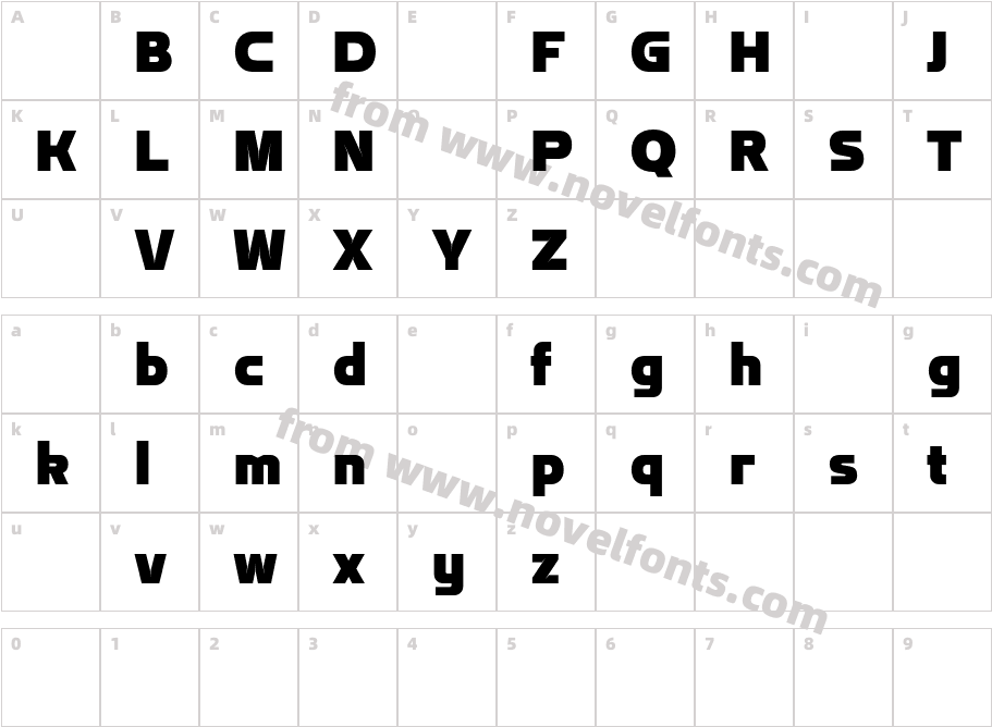 Flatory Sans DEMO BlackCharacter Map