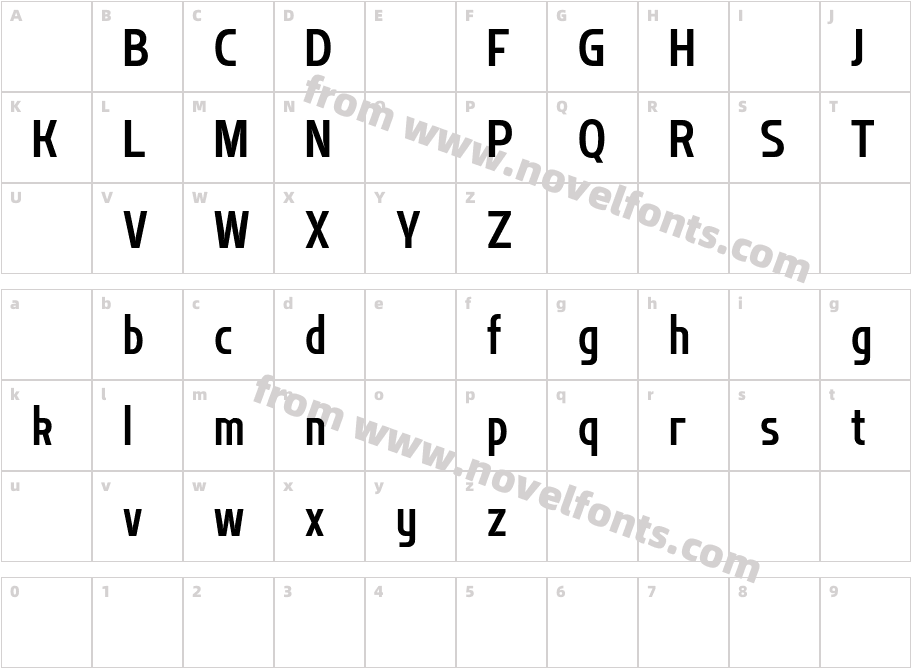 Flatory Sans DEMO Bold CondensedCharacter Map