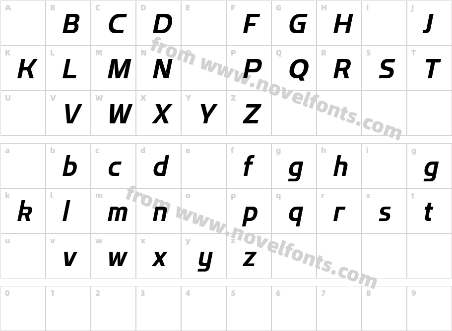 Flatory Sans DEMO Bold ItalicCharacter Map