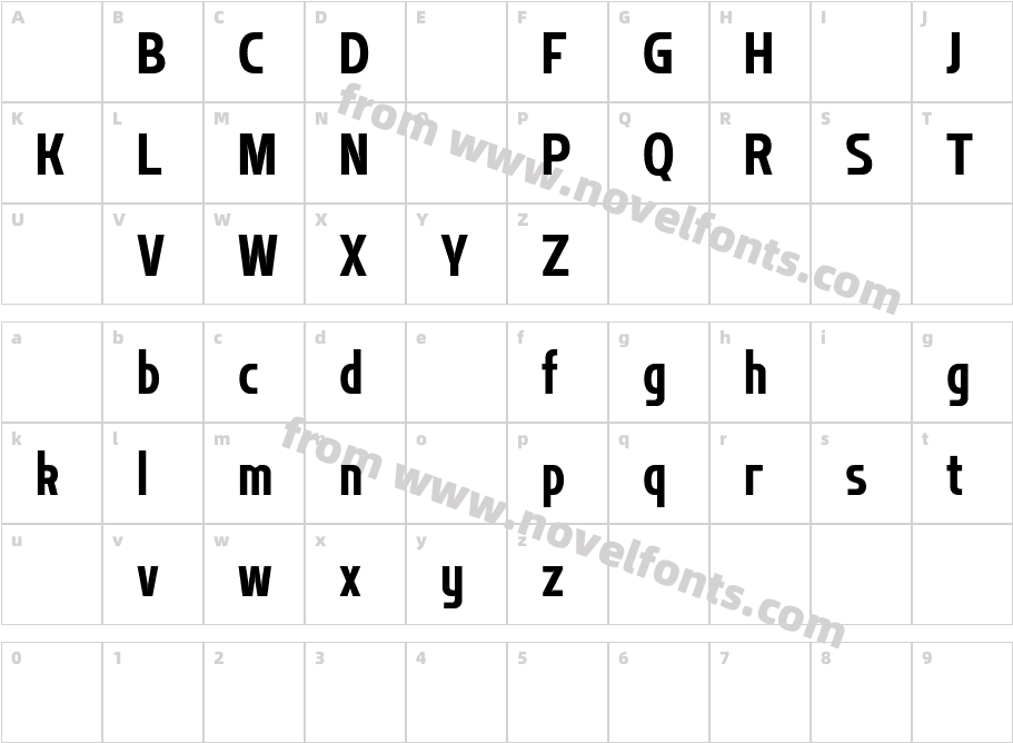 Flatory Sans DEMO Extra Bold CondensedCharacter Map
