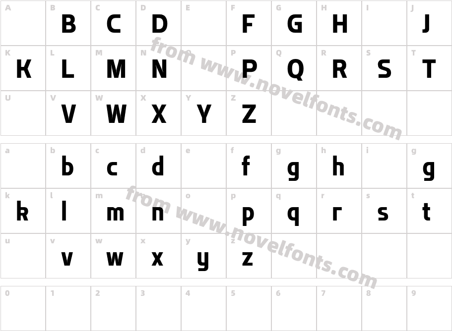 Flatory Sans DEMO Extra Bold Semi CondensedCharacter Map