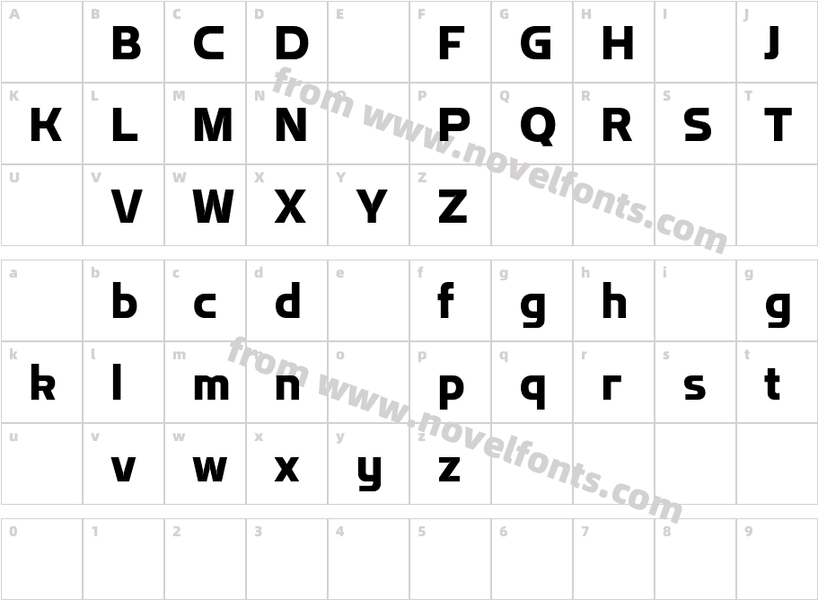 Flatory Sans DEMO Extra BoldCharacter Map