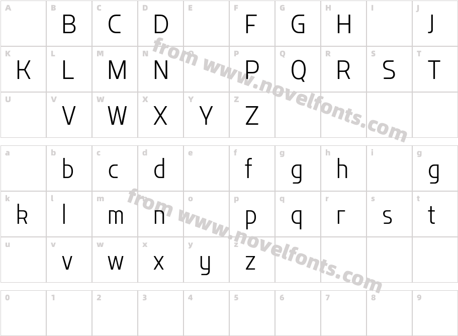 Flatory Sans DEMO Extra Light Semi CondensedCharacter Map