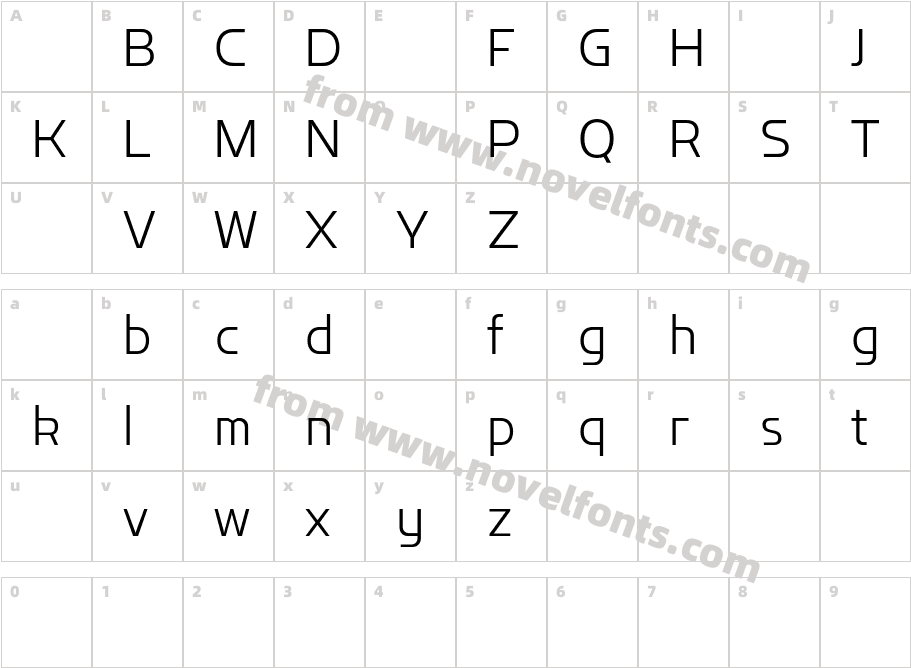 Flatory Sans DEMO Extra LightCharacter Map