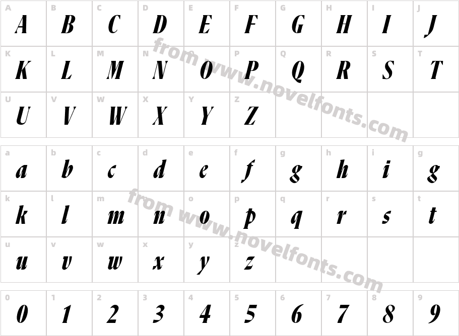 Flecha Bronzea Test M Bold ItalicCharacter Map