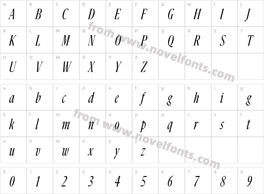 Flecha Bronzea Test M ItalicCharacter Map
