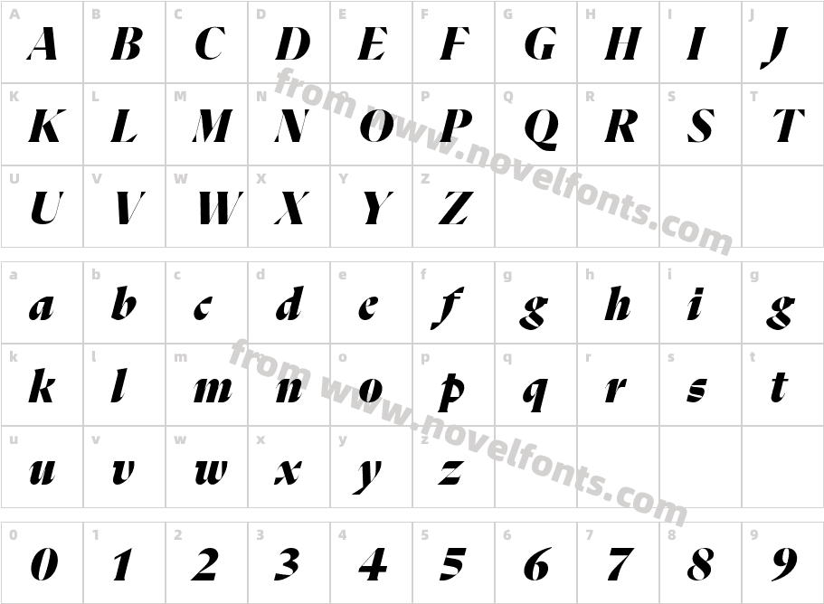 Flecha Test L Black ItalicCharacter Map