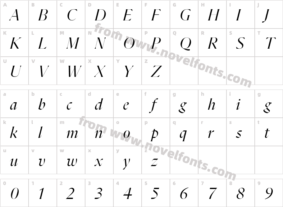 Flecha Test L ItalicCharacter Map