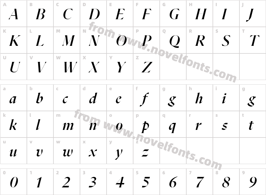 Flecha Test L Medium ItalicCharacter Map