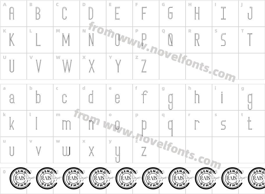 Luckney Demo OutlineCharacter Map