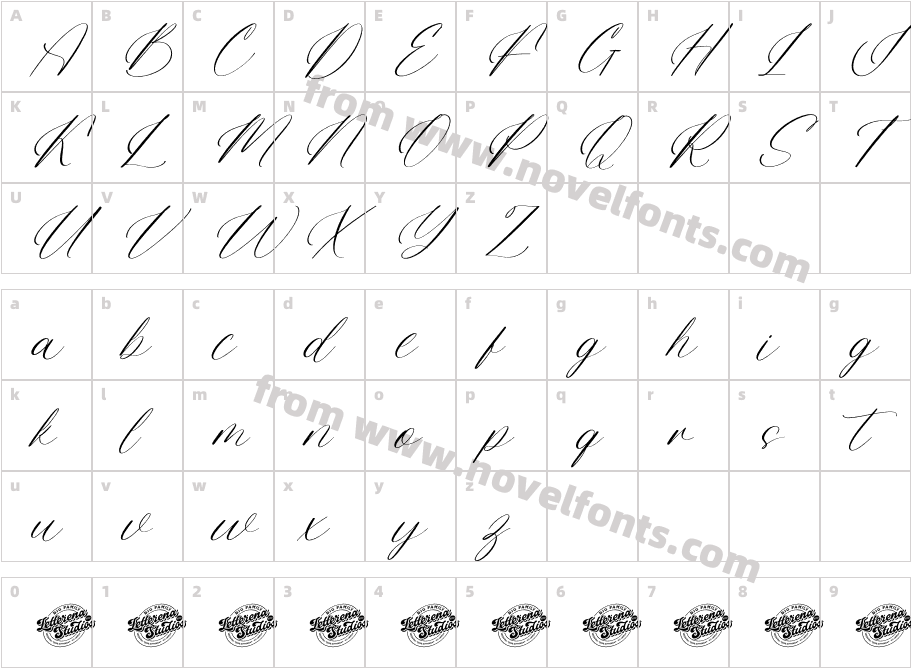 Flower Estates DEMO VERSION ItalicCharacter Map