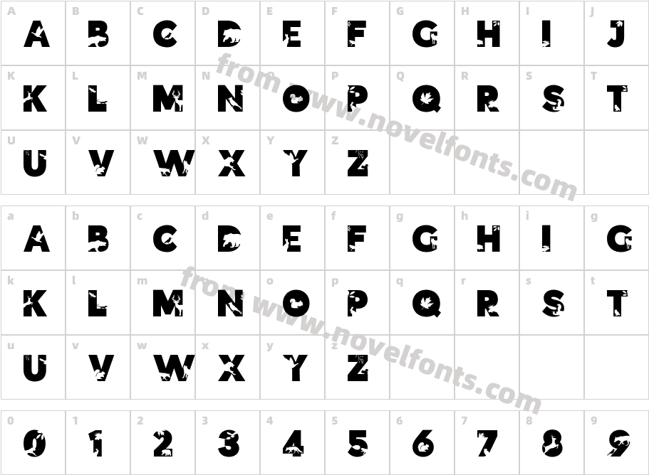 Forest Silhouette Font RegularCharacter Map