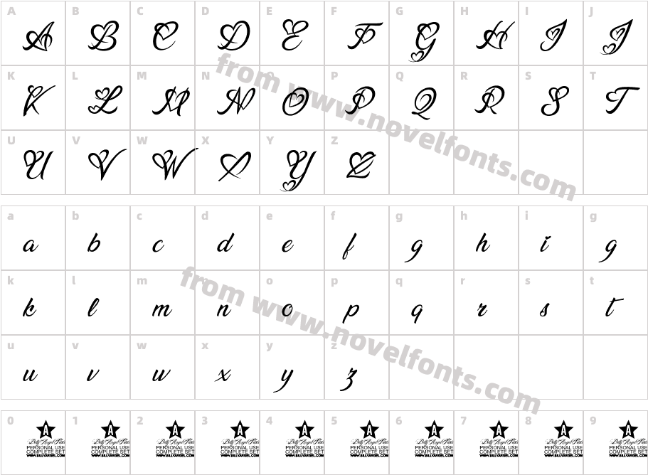 Lucy Said Ok Personal Use ItalicCharacter Map