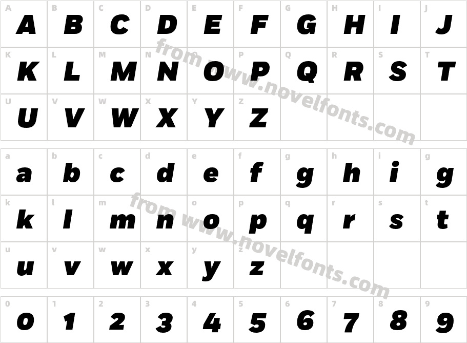 Fort Black ItalicCharacter Map