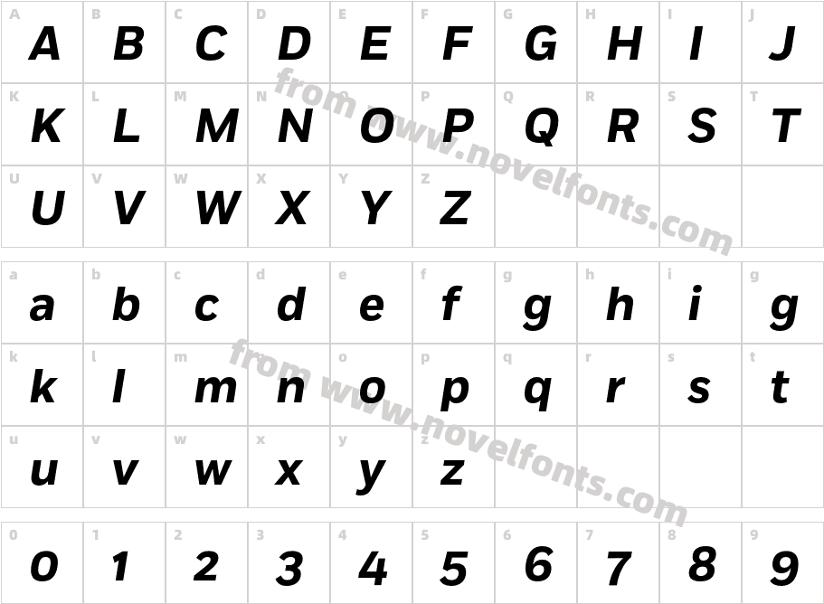 Fort Bold ItalicCharacter Map