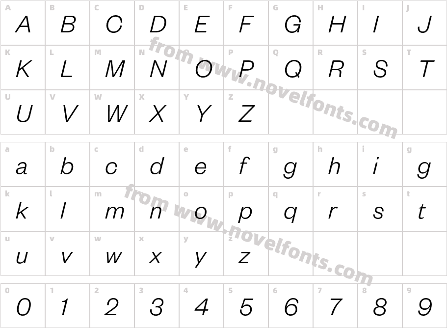 Founders Grotesk Light ItalicCharacter Map