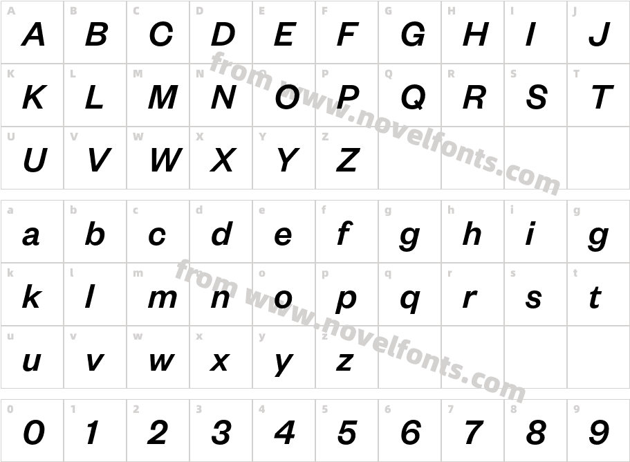 Founders Grotesk Medium ItalicCharacter Map