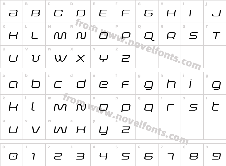 Fox on the Go Expanded Sem ItalCharacter Map