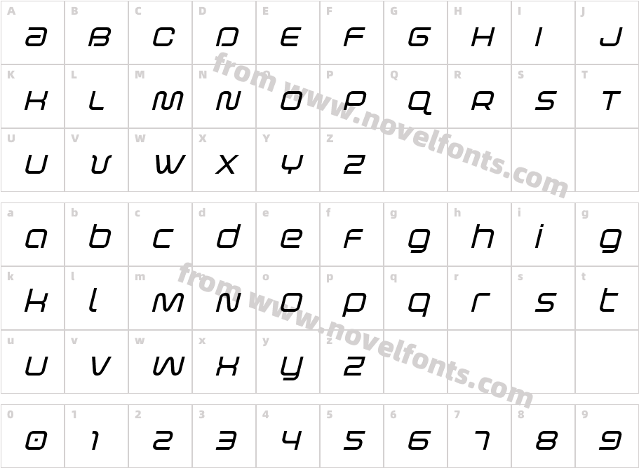 Fox on the Go Semibold ItalicCharacter Map