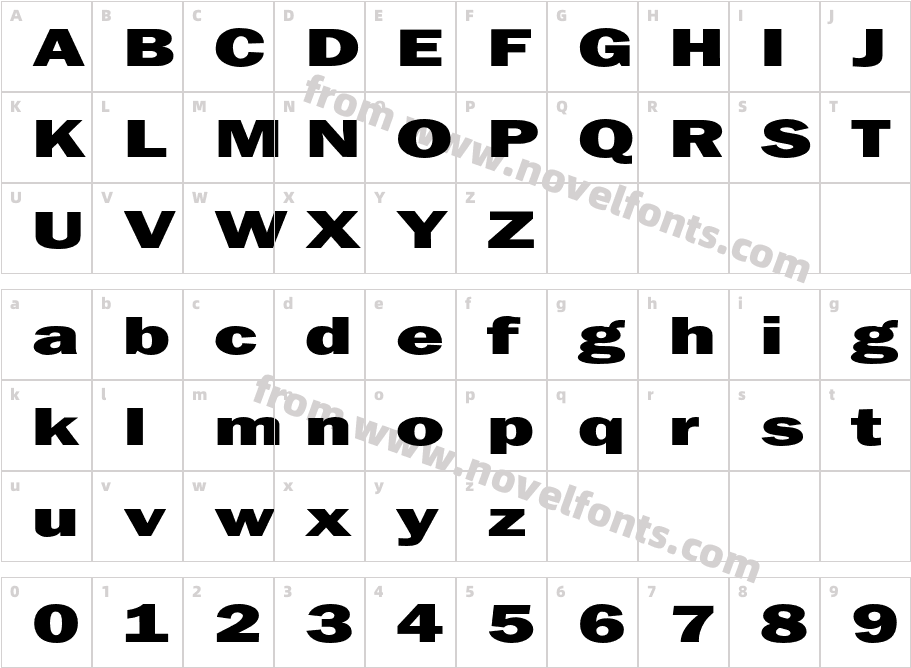 Fraconetti Expanded RegularCharacter Map