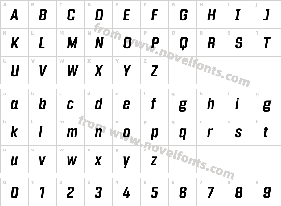 Fragua Pro Bold ItalicCharacter Map