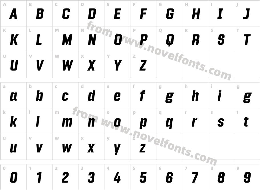 Fragua Pro Extra Bold ItalicCharacter Map