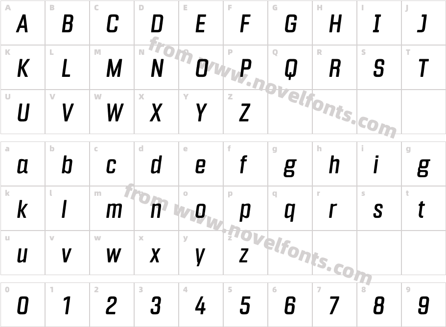 Fragua Pro Medium ItalicCharacter Map