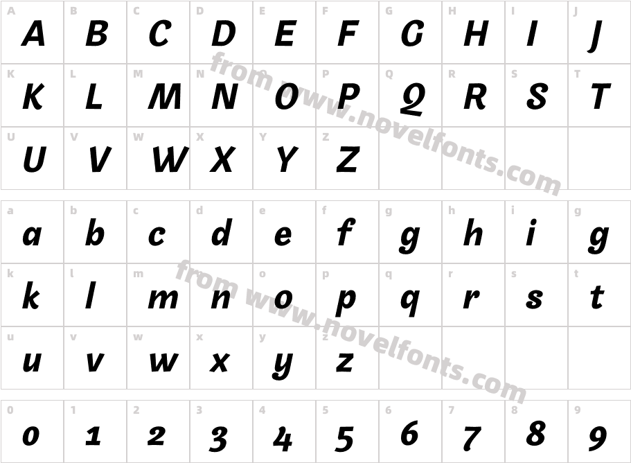 Frambuesa Black ItalicCharacter Map