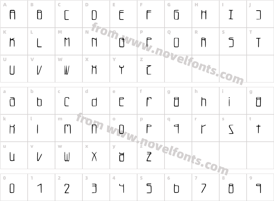 LukeFontCharacter Map