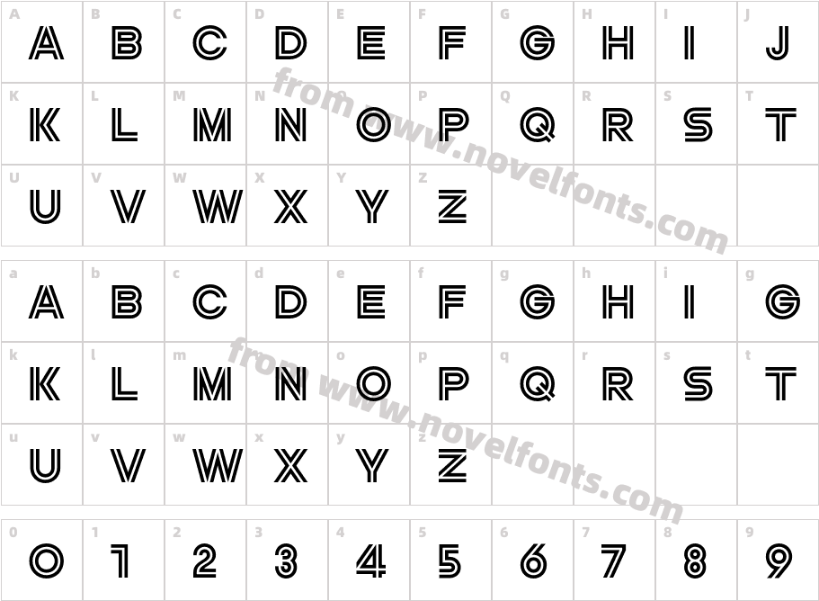 Franci A TRIAL StripedCharacter Map