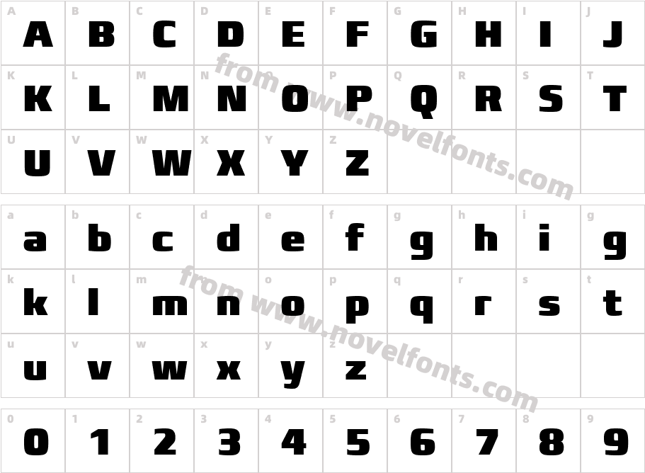 Francker W06 Condensed X BlackCharacter Map