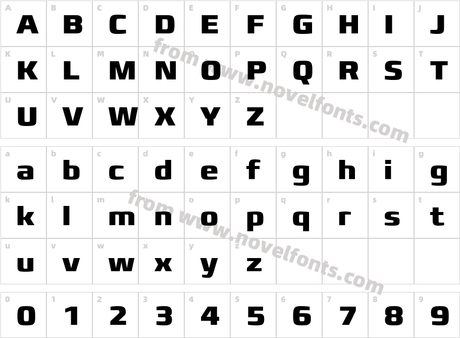 Francker W10 Extra BoldCharacter Map